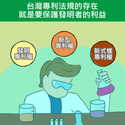 台灣專利法規的存在，是要保護發明者的利益